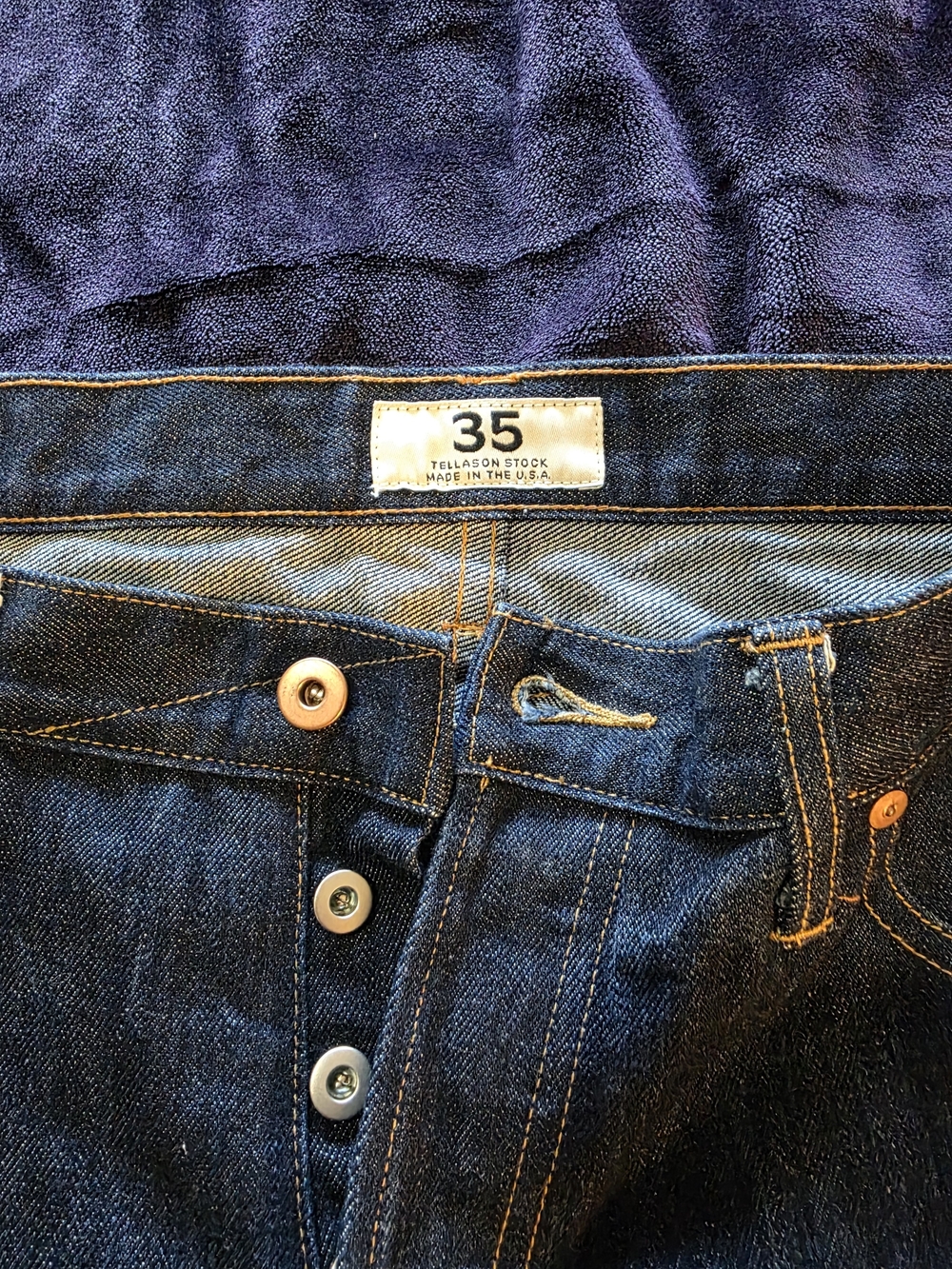 Tellason Stock Cone Mills Selvedge Denim Jeans USA Made 14 oz Size 35x35 - Picture 2 of 12